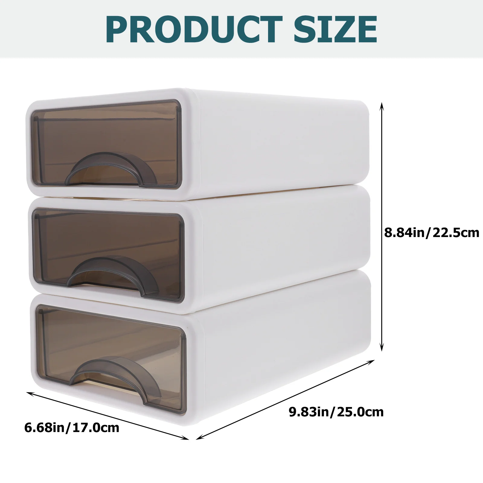 

3 Pcs Drawer Storage Box Organizer Jewelry Case Drawers Holder Household Desktop Units Pp Style Office