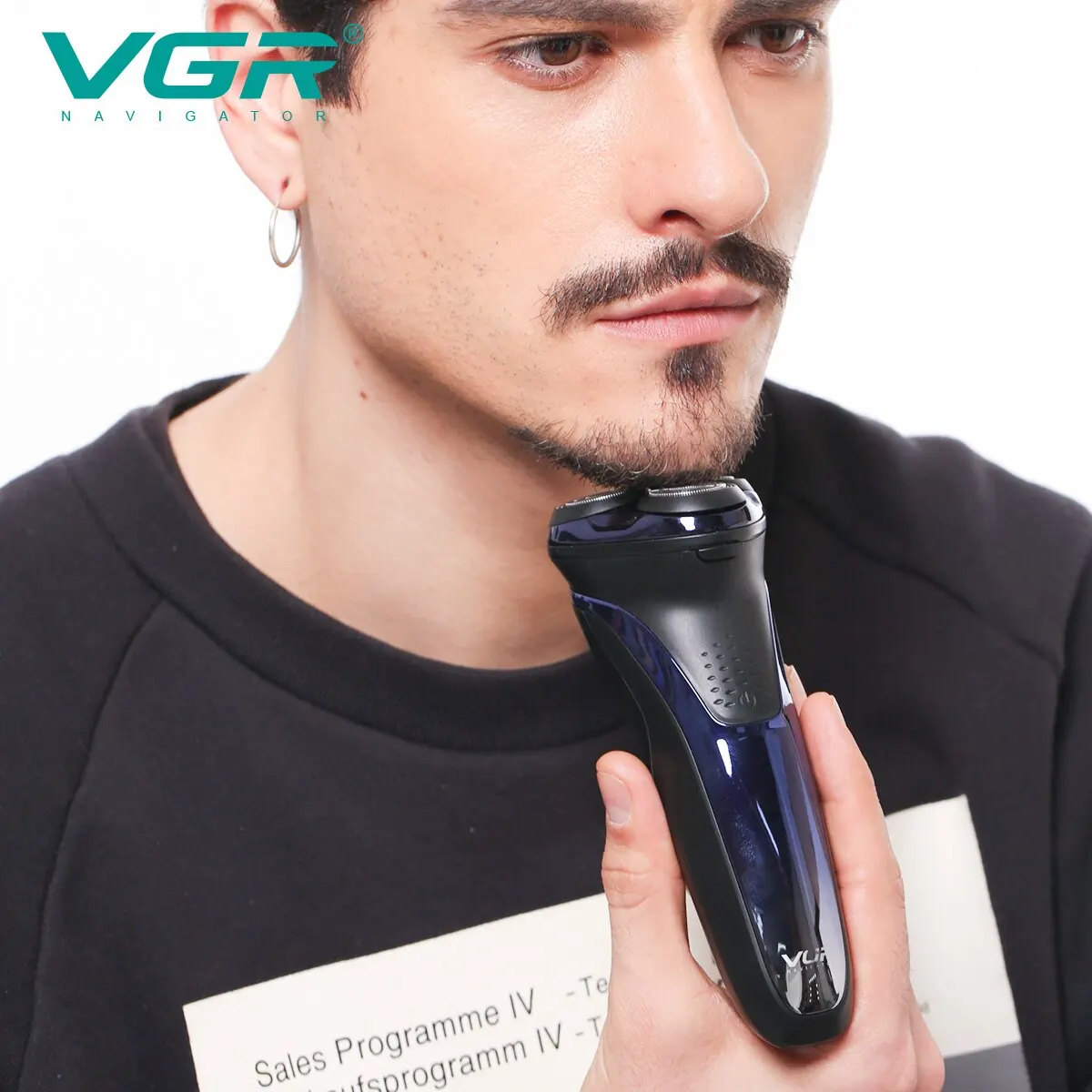 VGR rasoio elettrico rasoio professionale impermeabile barba Trimmer rotativo 3D galleggiante rasatura ricaricabile elettrico per gli uomini V-306