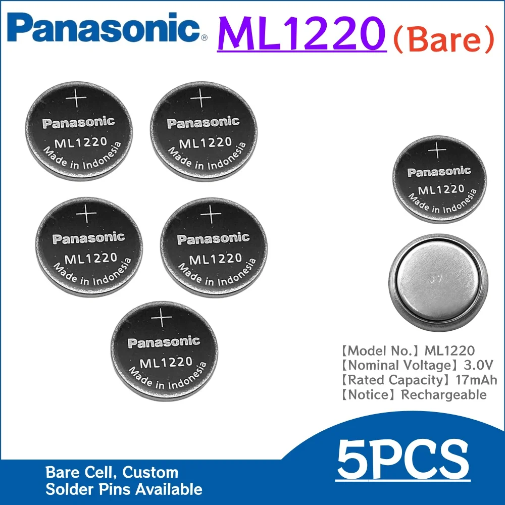 5~50Pcs ML1220 1220 3V Lithium Rechargeable Battery CMOS RTC BIOS Back Up Button Coin Cell For Laptop Motherboard Replace CR1220