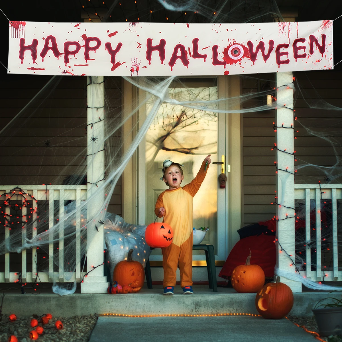 

Outdoor Hanging Decor Party Decoration Flag Decorations Garland Letter Halloween Banner Beige Polyester Cloth 100d