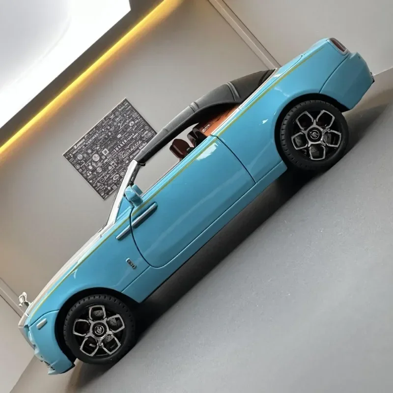 Diecast 1:24 Rolls-royce Dawn Convertible Alloy Car Model Sound and Light Collectable Voiture Miniature Home Decor Toys Vehicles