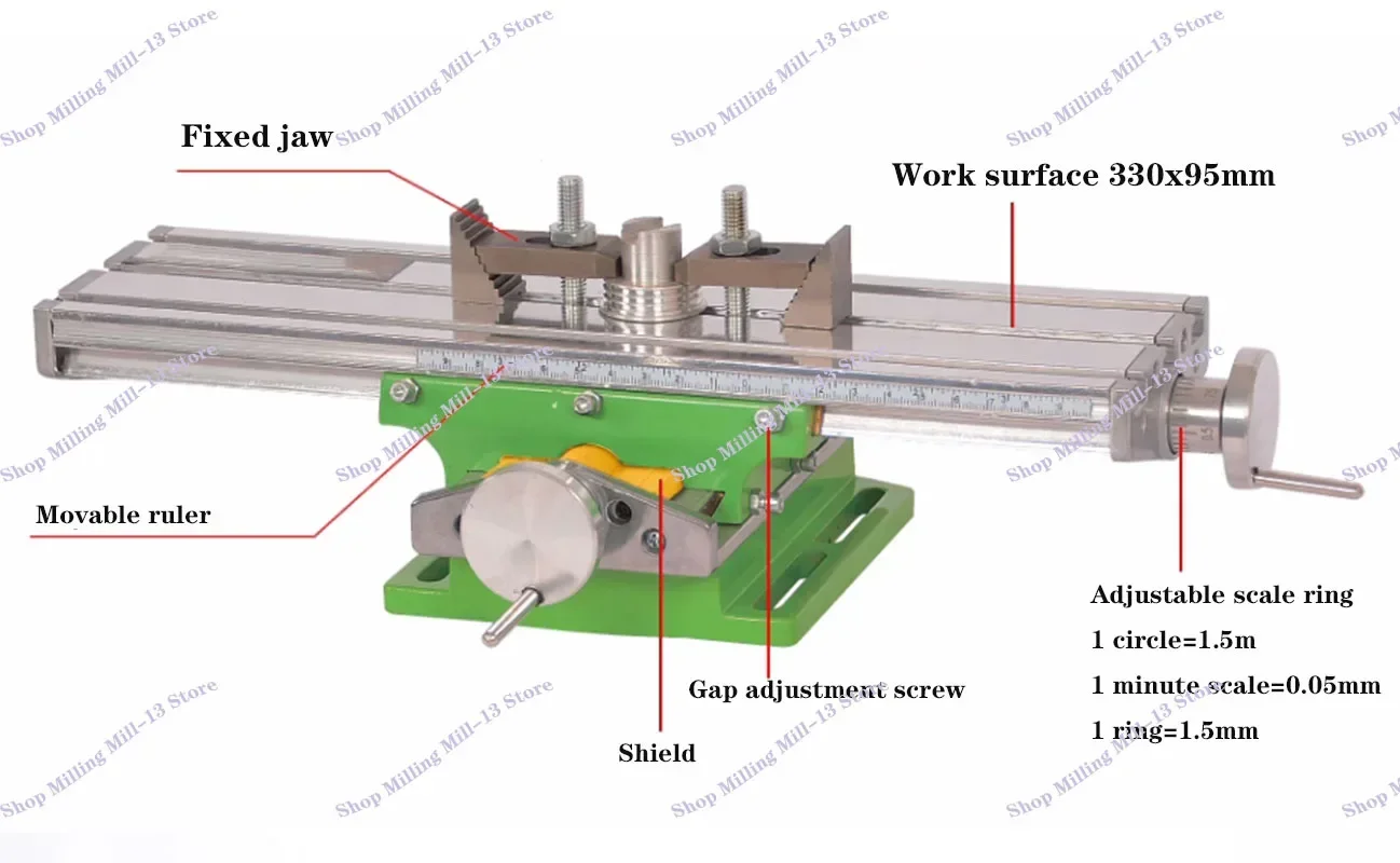 BG6330 Mini Precision Milling Machine Worktable Multifunction Drill Vise Fixture Working Table HT2829
