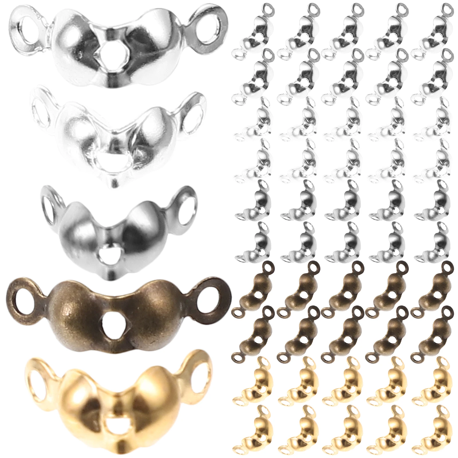 

1000pcs Metal Jewelry Knot Covers Clasp Buckle For Necklace Bracelet Diy Accessories Durable Lightweight Connector Crimp Bead