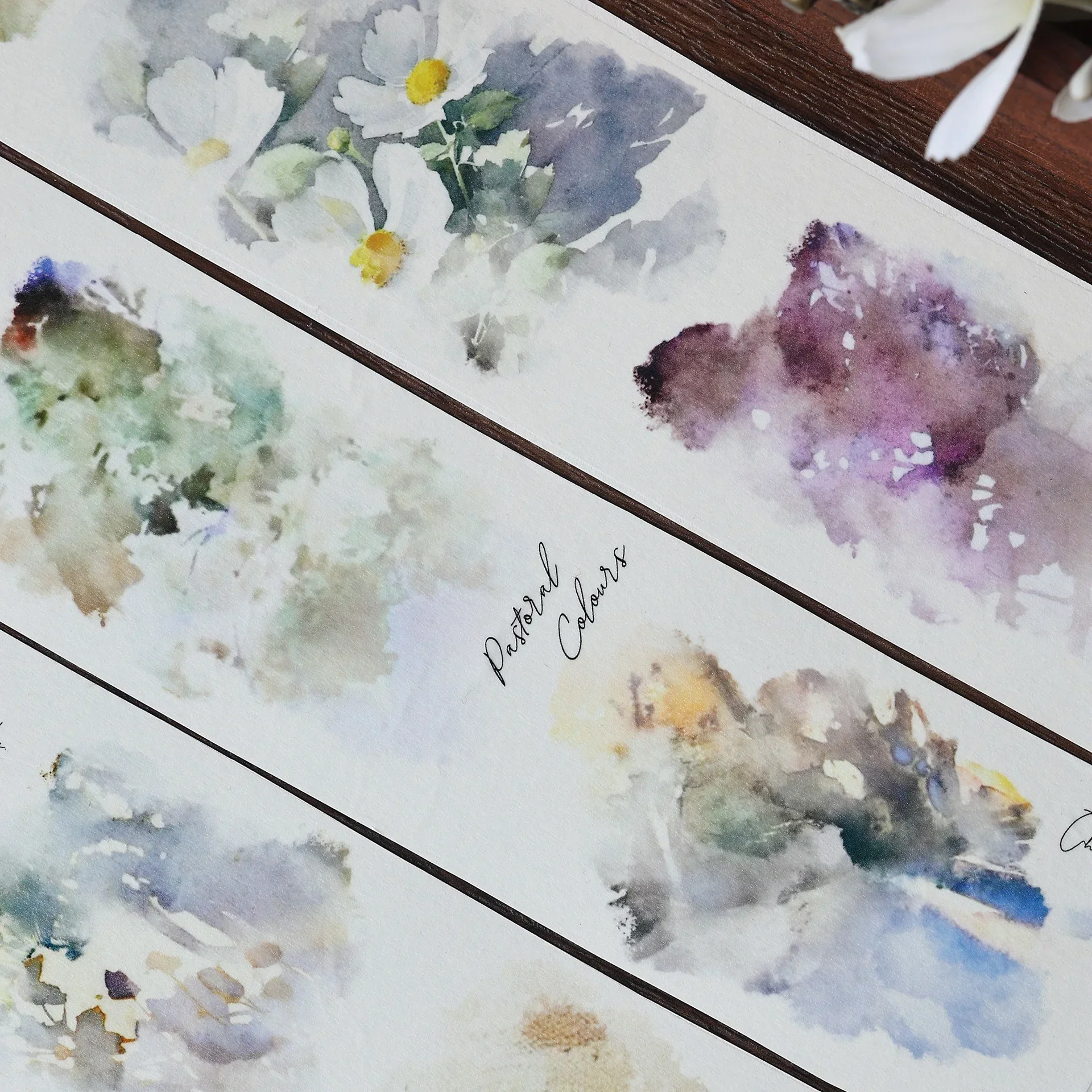 Color Imprint Light Retro Smudge Base Washi PET Journalbook Sticker Card Tape