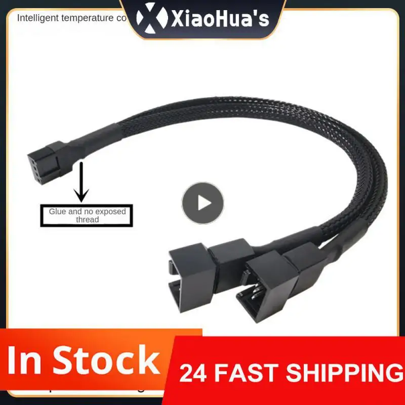 Cabo Divisor Y Pin para CPU Fan, Fêmea para 4 Pin Motherboard, PC Case, Fan Extensão, Cooling Accessory, 4 Pin, PWM