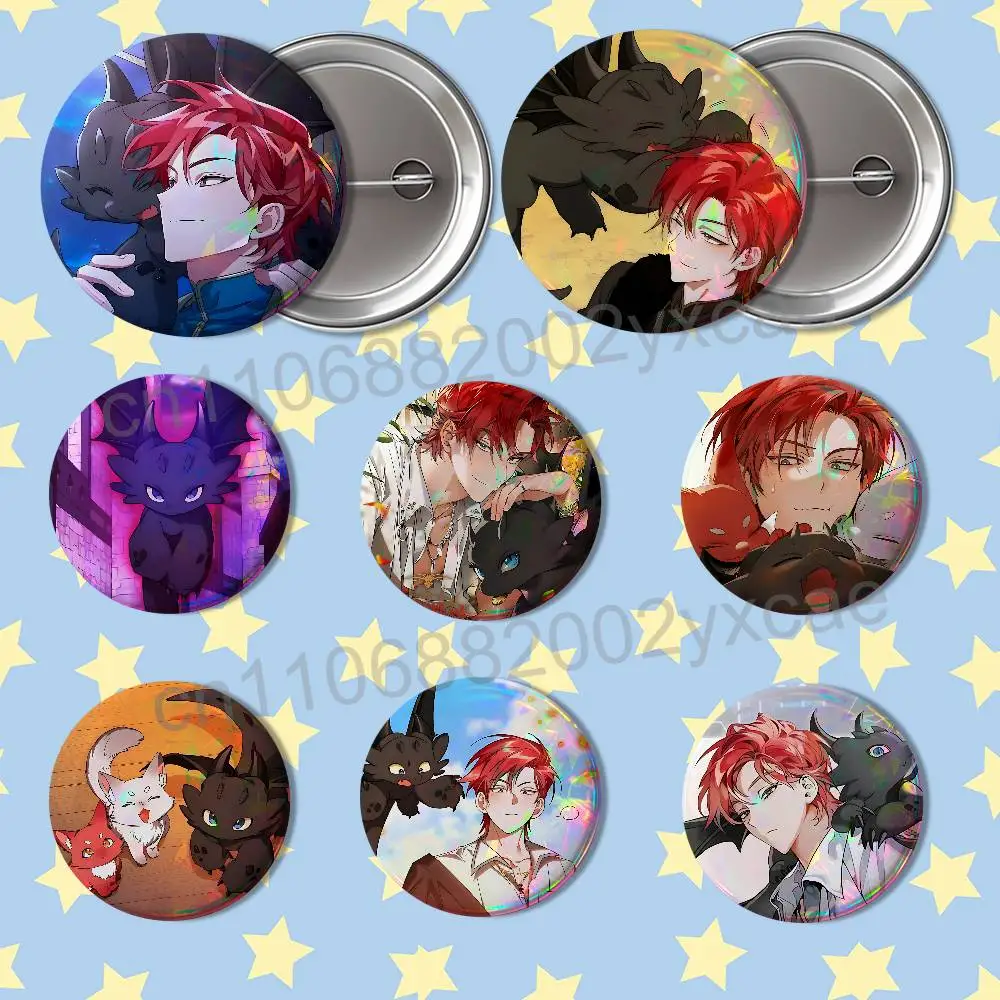 Cale Henituse Lout of Counts Family Laser reflective round badges pins bag clothing decorations collectibles gifts for friends