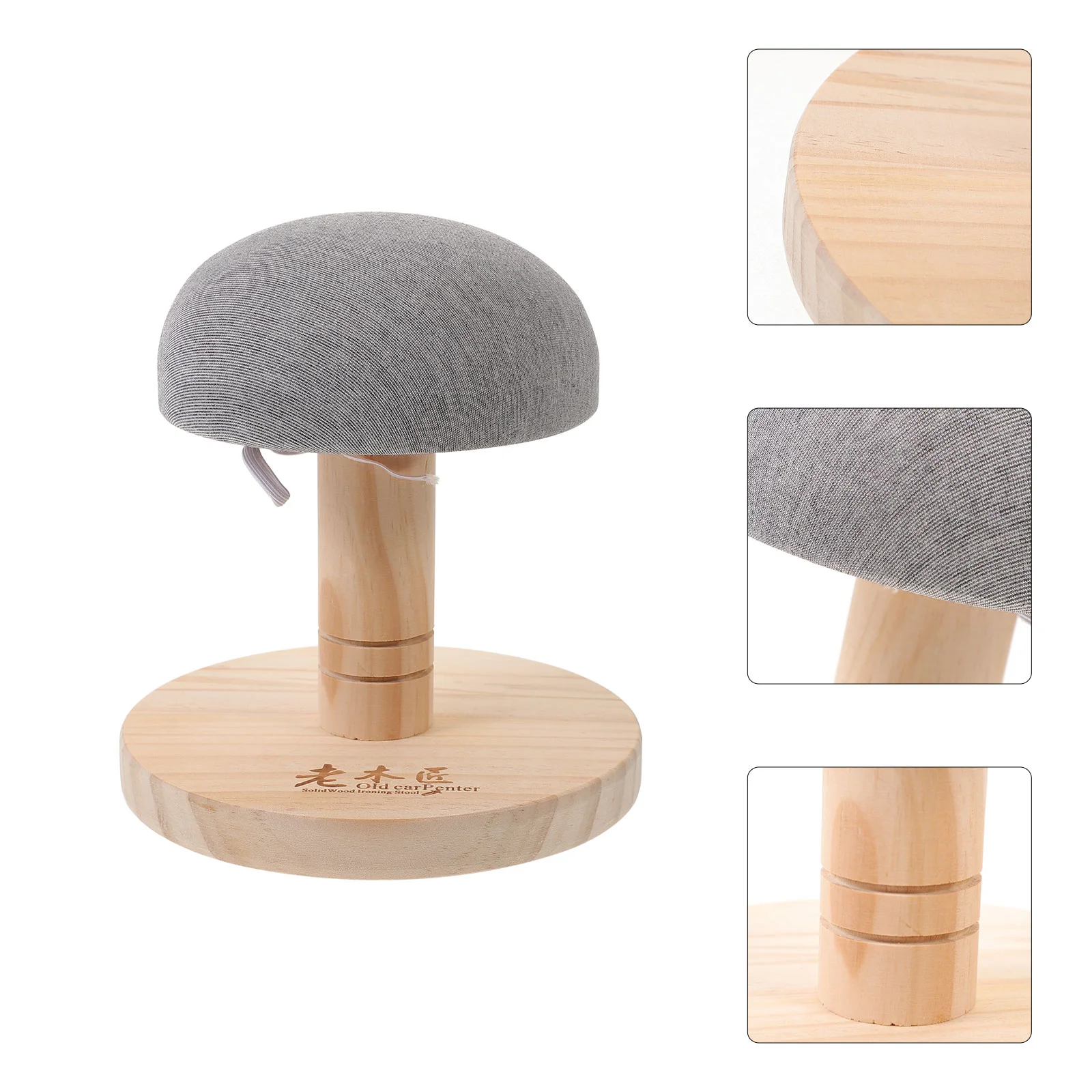 

Ironing Stool Supply Round Pad Board Accessory Mat Practical Wood Clothes Shoulder Household Prop