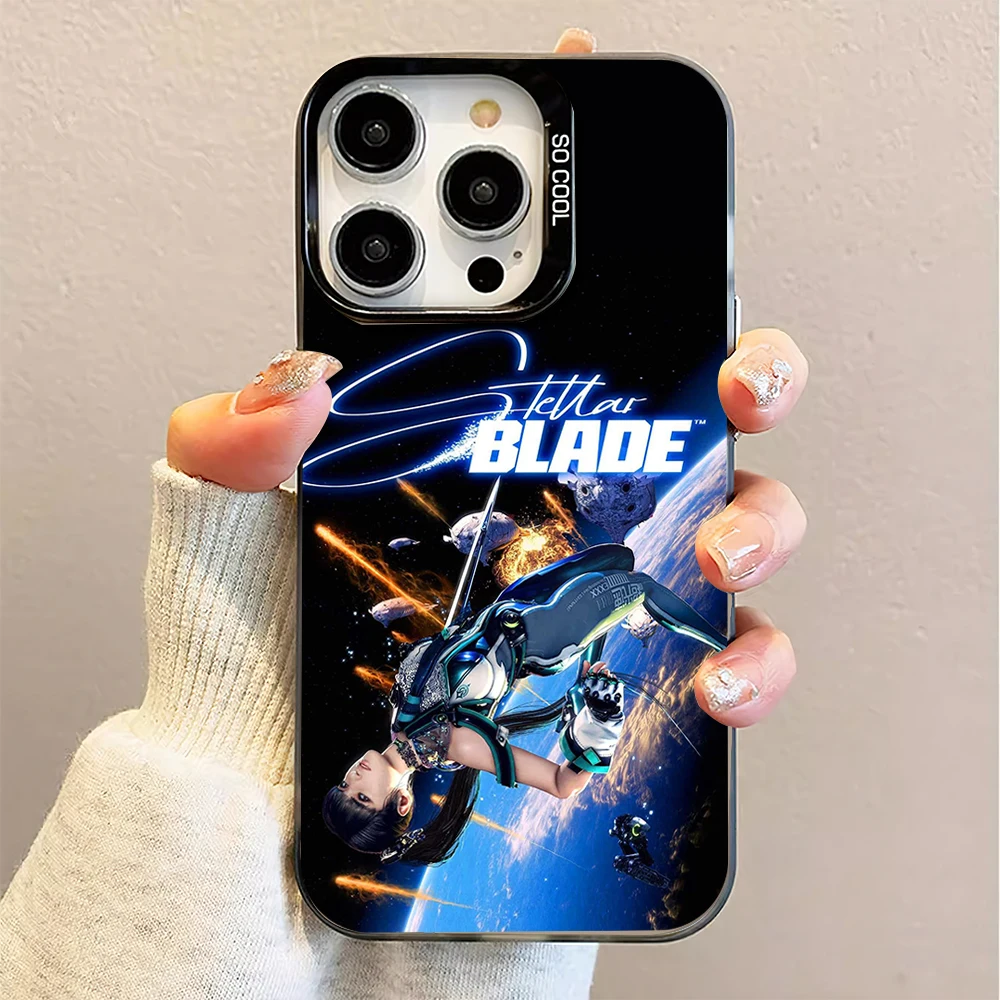 Game S-Stellar B-Blade Phone Case for iPhone 16 12 13 14 15 11 Max Pro Plus Laser IMD Color Shell