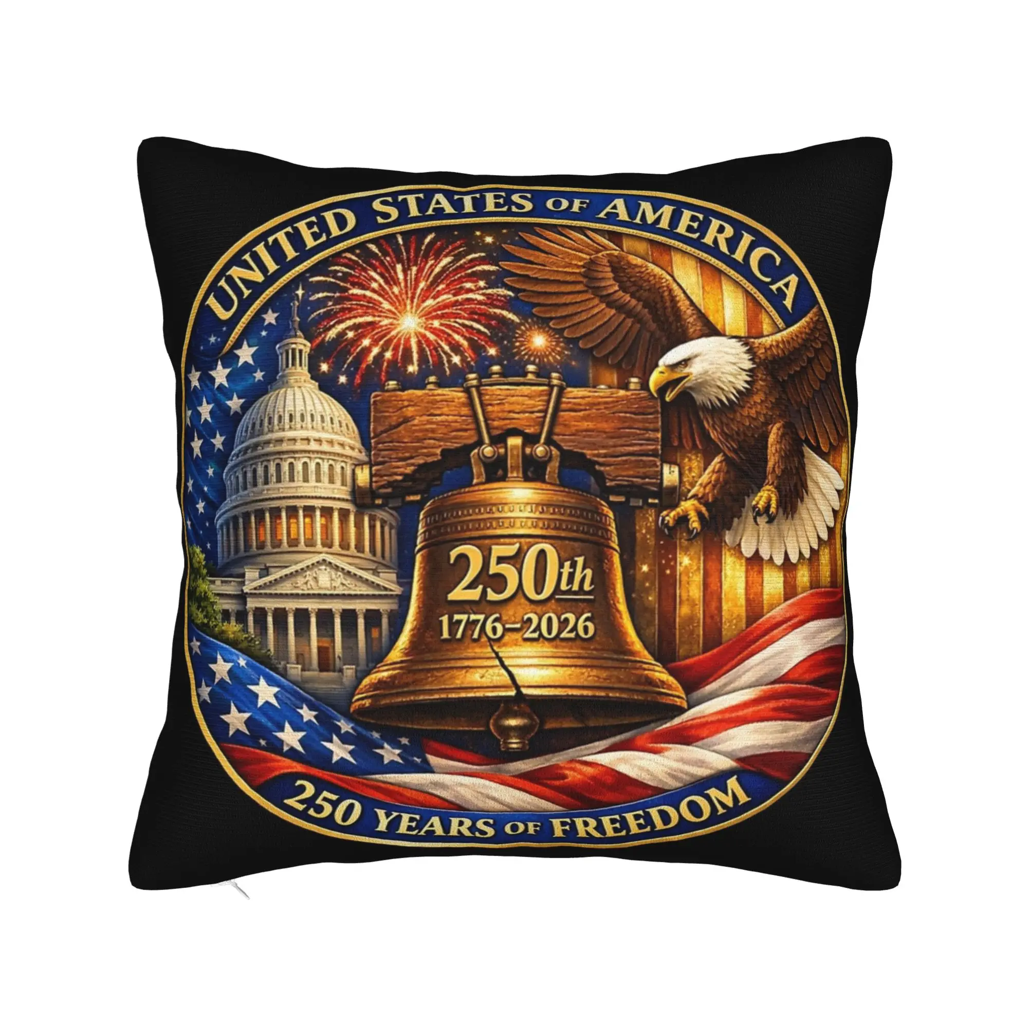 Decorative Pillow Cover America 250 Year Anniversary  Stuff Home  Throw Pillow Case Cover Zippered Multi Size