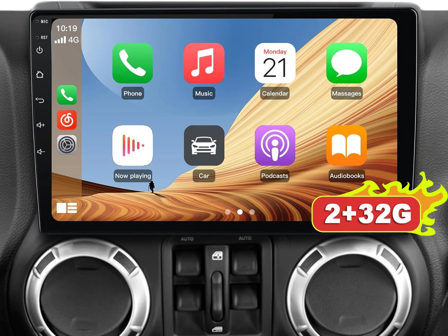 

Android 14 car radio for Jeep Wrangler JK 2007-2018 Dodge Ram 1500 2500 2009-2012 Grand Cherokee, Carplay Android Auto, FM radio