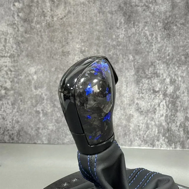 Upgraded car gear lever with blue printed carbon fiber material suitable for Volkswagen Golf 6 MK6 GTI GL