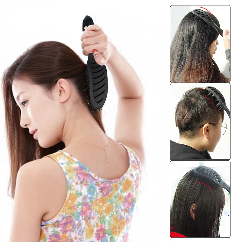 

Portable TravelFolding Hair Brush Compact Pocket Hair Comb Double-headed Anti-Static Comb 4 Colors