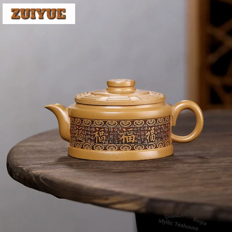 

260ml Creative Yixing Purple Clay Teapots Handmade Weekly Count Pot Raw Ore Section Mud Kettle Chinese Zisha Tea Set Teaware