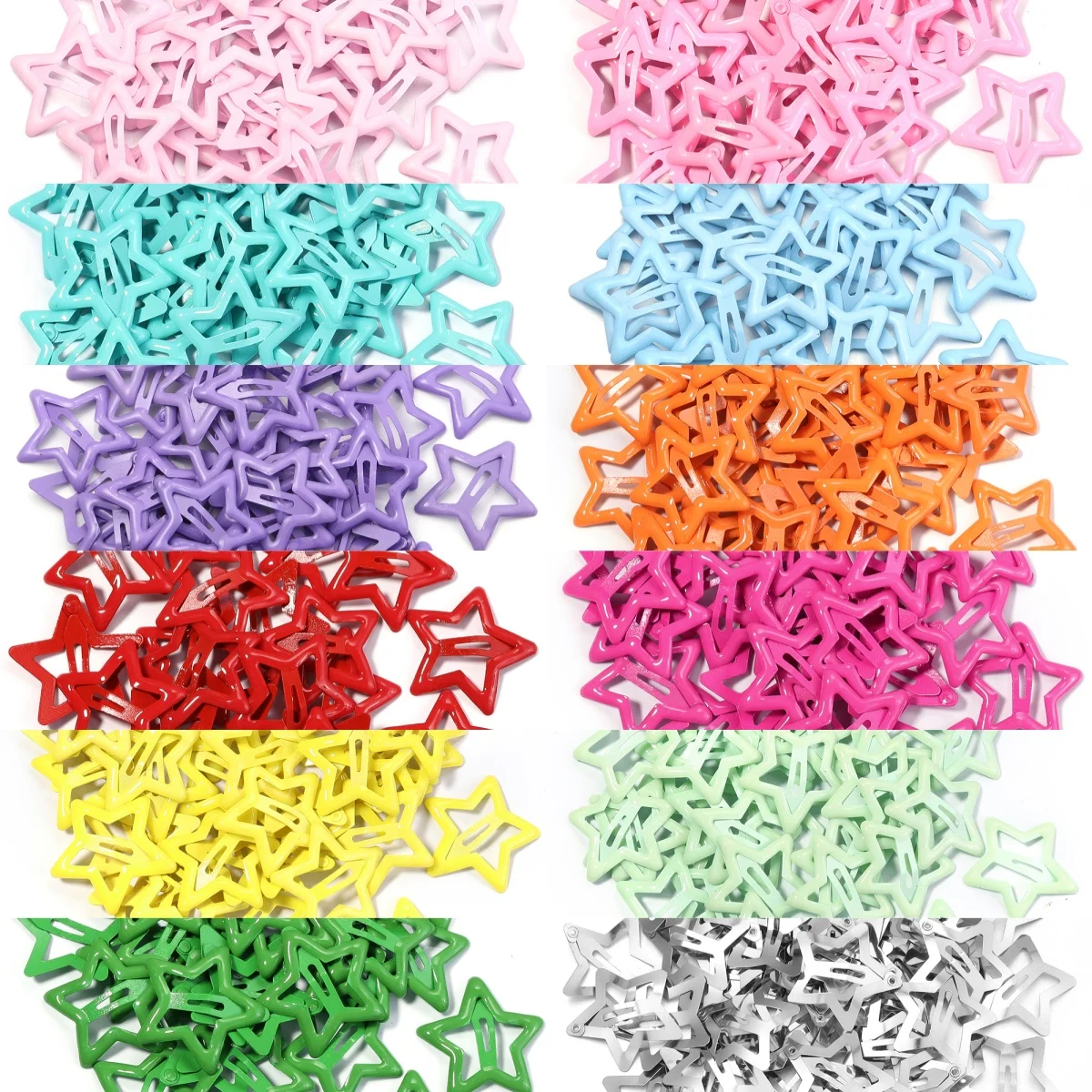 50 pcs/lot métal coloré enfants BB pinces à cheveux Y2K étoile pinces à cheveux pour pince à cheveux cassée frange pince à cheveux filles Y2K Style pinces à cheveux