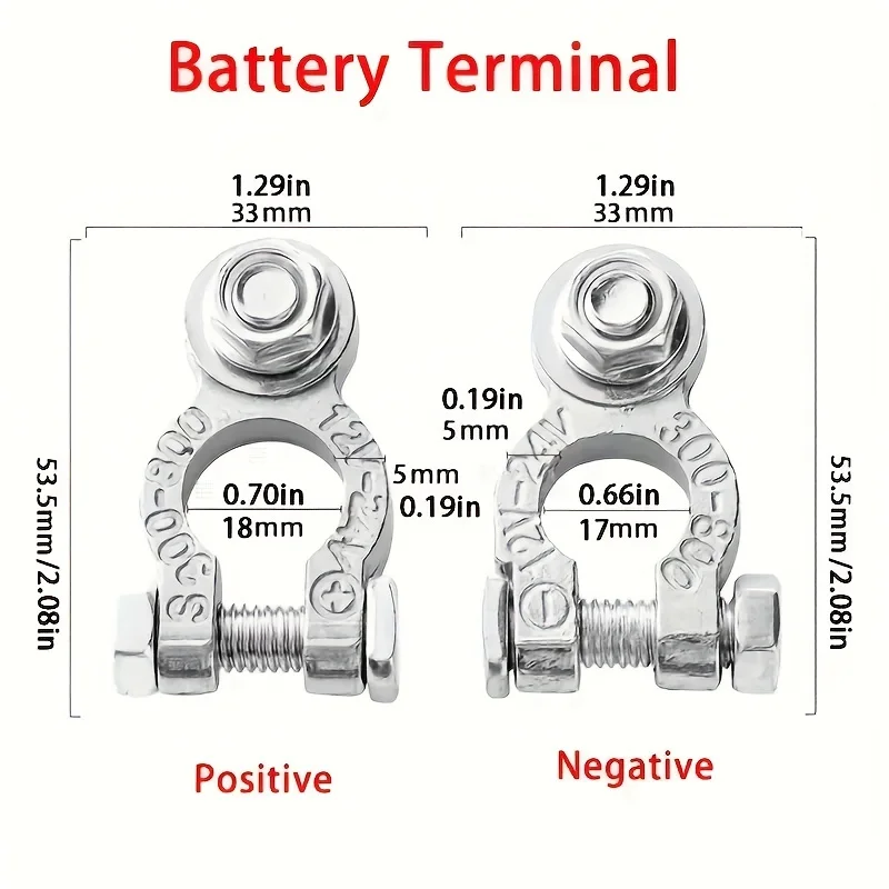 زوج واحد من أطراف مشبك البطارية لشحن بطارية السيارة مع موصلات سريعة التحرير، مناسبة لأنظمة 12 فولت و24 فولت.