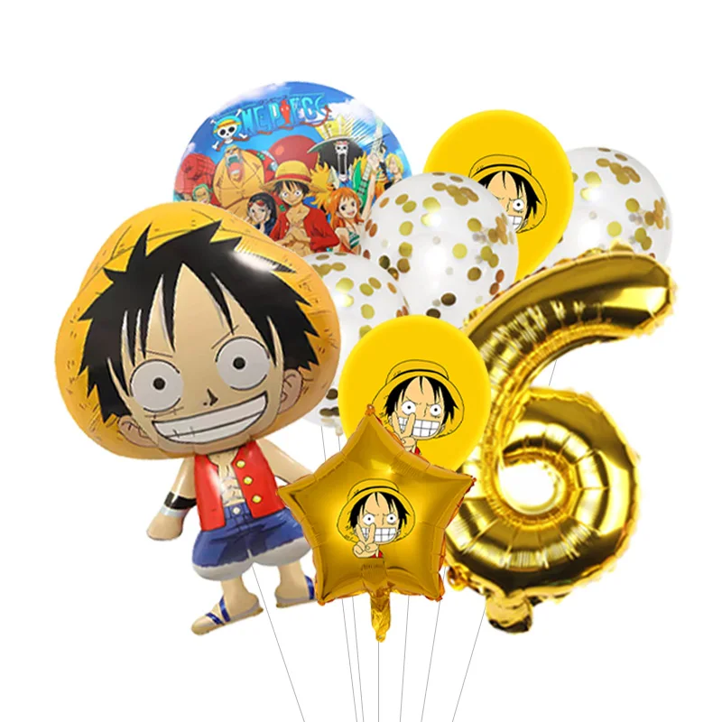 Customizable One Piece Balloon Bouquet Luffy Foil Mylar with Optional Age Pick for Boys Anime Birthday view 6