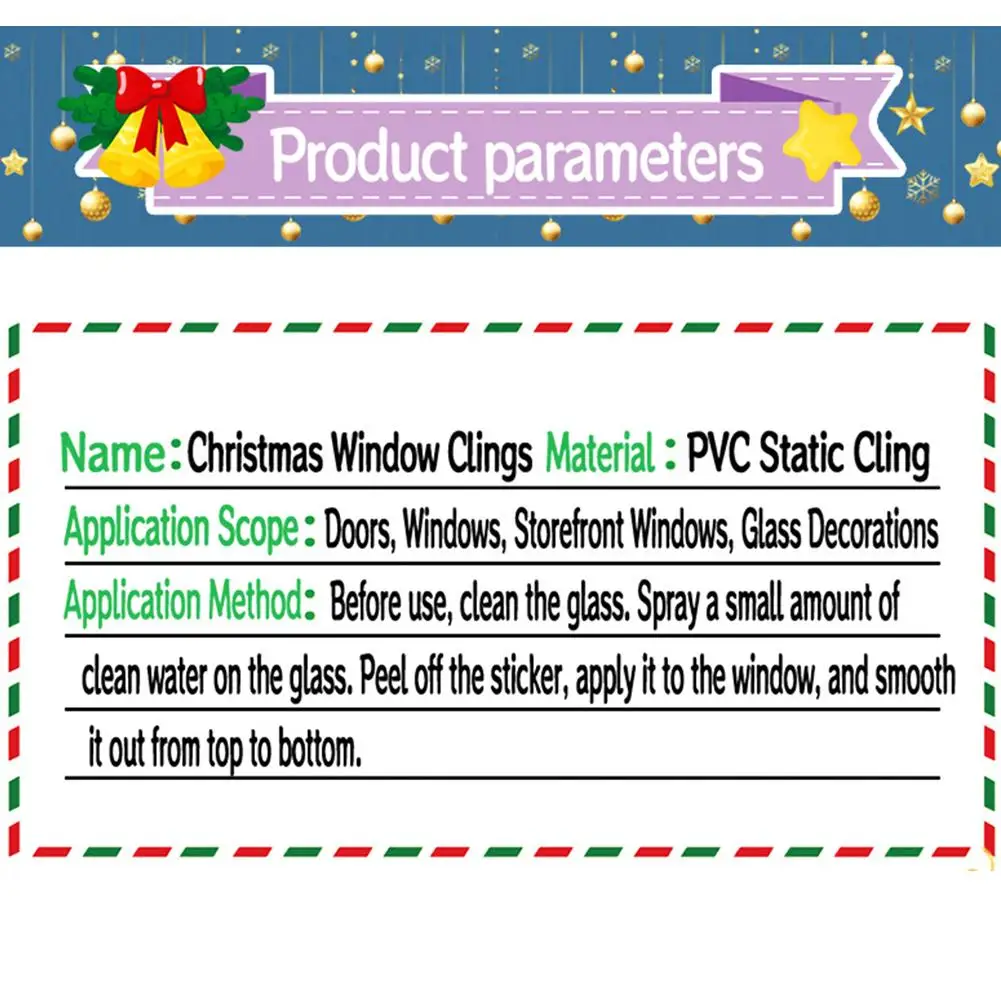 สติกเกอร์ตกแต่งกระจกประตูร้านค้าลายนกกระจอกสวมหมวกคริสต์มาสสีแดง สร้างบรรยากาศเทศกาลวันหยุด