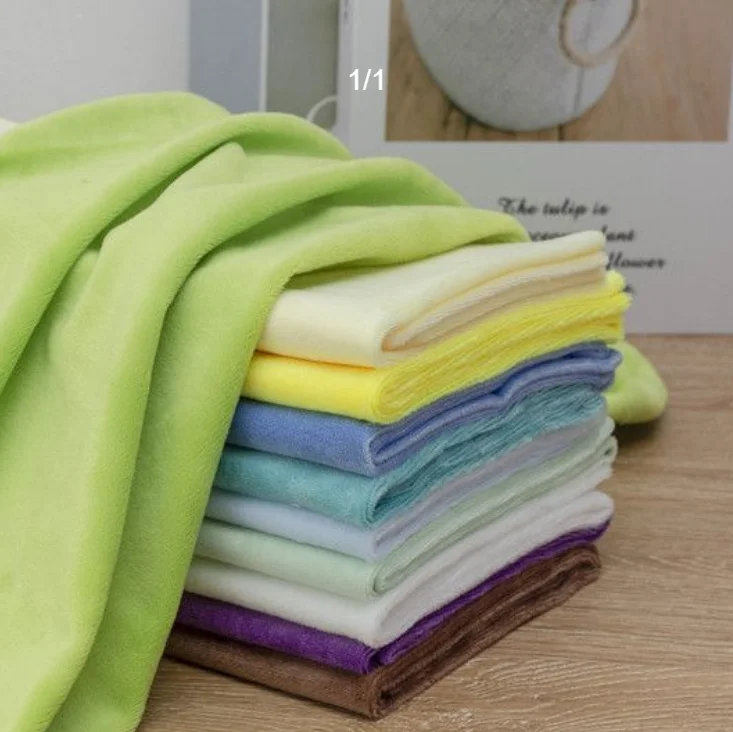 

Crystal Ultra-Soft 1mm Plush Short Pile Fabric Fine Solid-Color Handmade Doll DIY Material for Craft