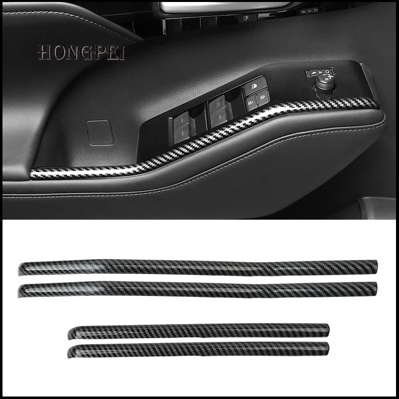 

Car Styling For Toyota Highlander 2022~2023 Door Window Glass Lift Switch Control Panel Edge Molding Cover Trim Auto Accessories