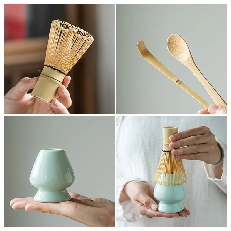 3pcs Japanese Matcha Whisk Set Bamboo Matcha Whisk Tea Spoon Chashaku Bamboo Accessories Tea Set for Ceremonial CJTZ003