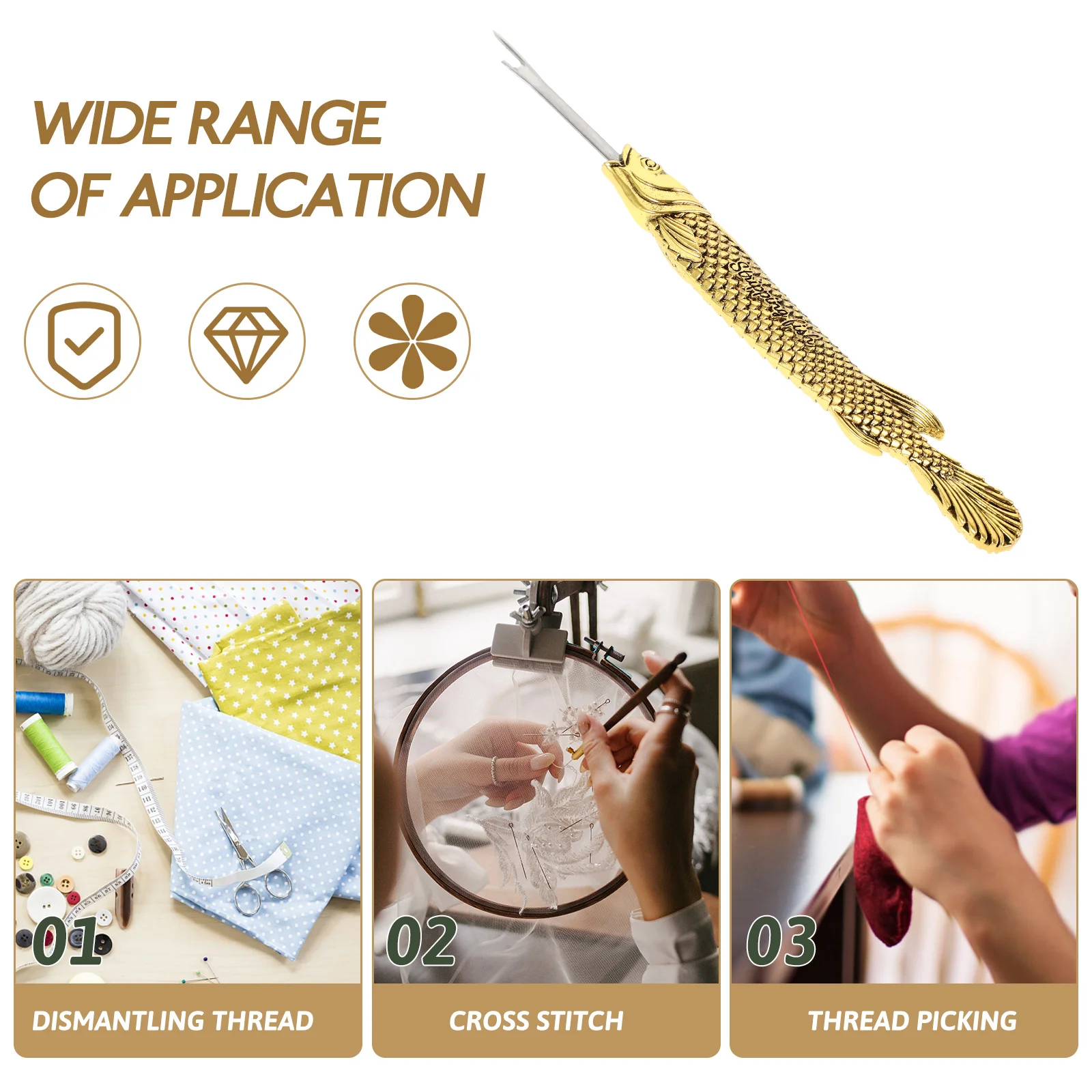 

Metal Seam Ripper Sewing Thread Remover Nonslip Handle Stitch Ripper Embroidery Removal Tool Portable Creative Sewing Tool