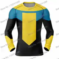 Invincible Rash Guard Diving T-Shirt Pants BJJ Boxing MMA Swimwear Men Summer Long Sleeve Surf Clothing Women GYM Tops Sports 4