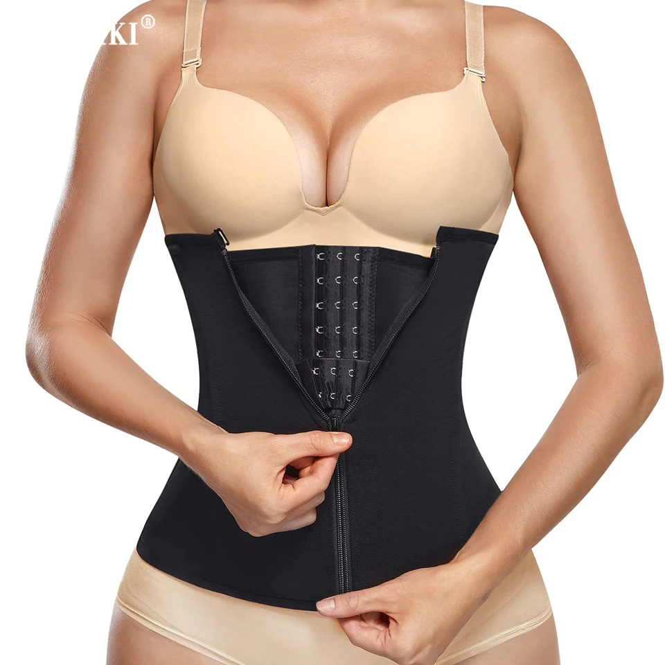 

Waist Trainer Double Pressing Cincher Underbust Corset Body Shaper Shapewear Slimming Zippered Belt Plus Size Fajas Girdles