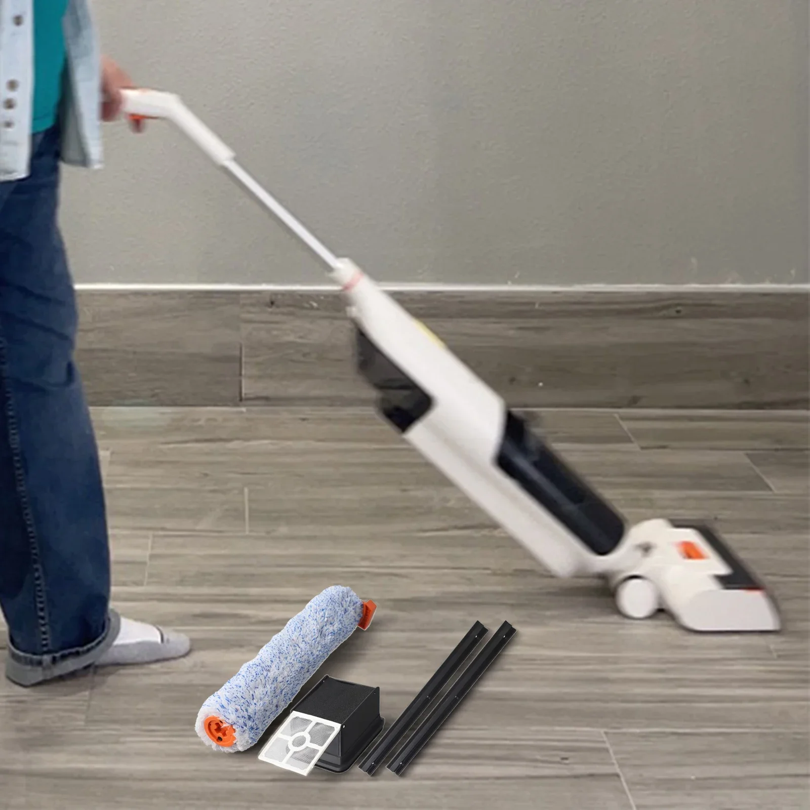 For ILIFE For W90 Cordless Vacuum Cleaner Rubber Scraper and Mop Cloth Replacement Kit for Optimal Cleaning Performance