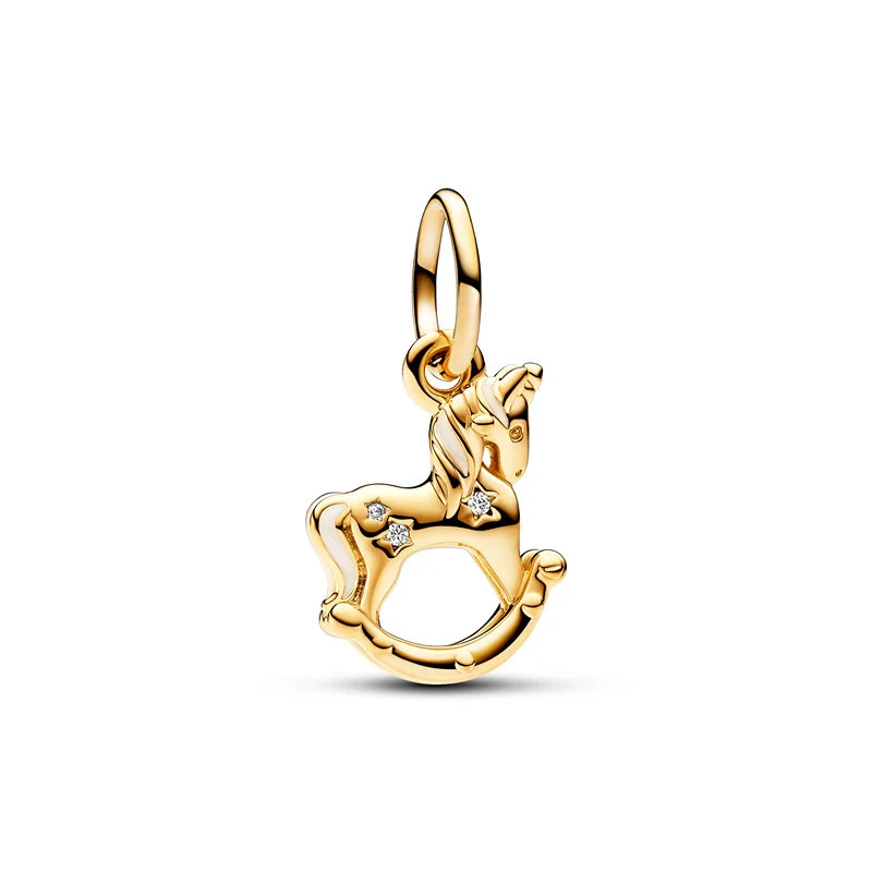 Hotsale fino carrossel cavalo pingente voando cavalo charme contas caber original 925 prata esterlina pandora pulseira diy jóias femininas