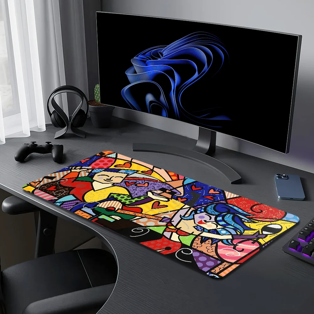 Mouse Pad Britto Anti-fray Home Artist Custom Ergonomic Office Rubber Large Desk Mat R-Romero Keyboard PC Non-slip