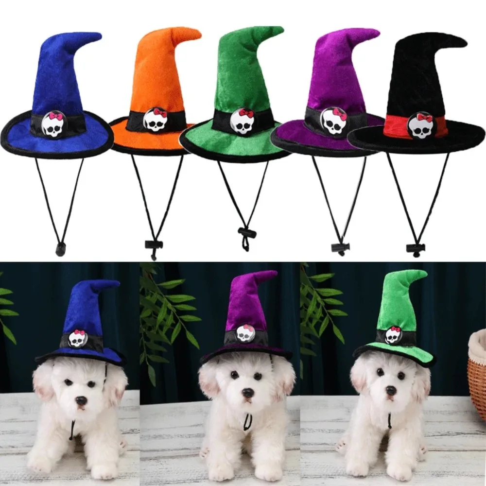 1pcs Pet Cat Witch Hats Masquerade Wizard Hat Costume Party Birthday Witches Top Pointed Caps Cosplay Halloween Props