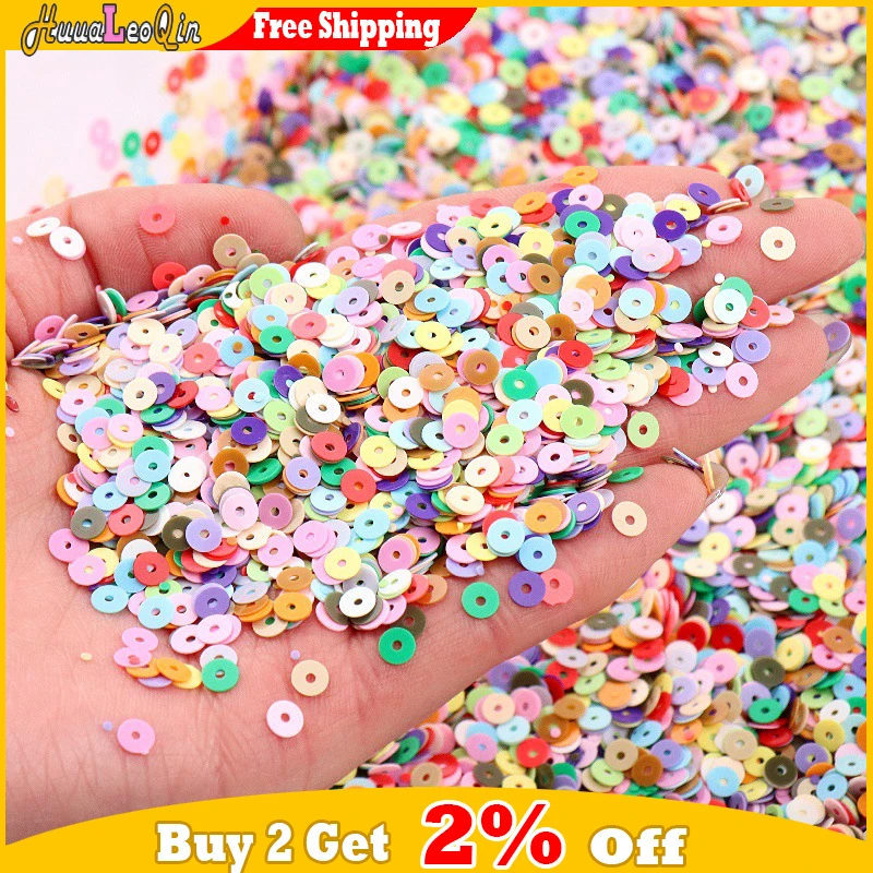 1000pcs 4mm Colorful Frosted Flat Round PVC Sequins Eco-friendly Loose Paillettes Sewing Craft DIY French Embroidery Accessories