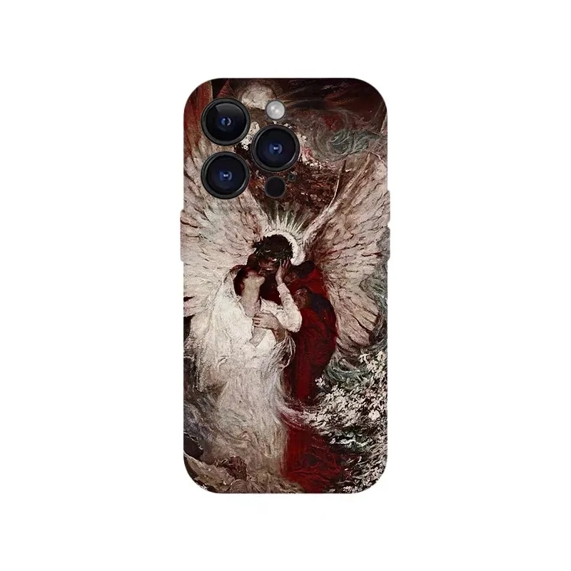 

Ins Red Angels and Saints Phone Case for IPHONE 17 Air 16E 15 PROMAX 14 Plus 13 12 MINI 11 PRO 16Plus XR XS Acrylic Phone Cover