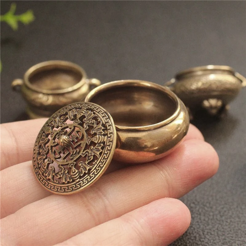 Buddhist Utensils Incense Burner Lotus Incense Censer Archaic Copper Alloy Sandalwood House Furnishings Home Office Decoration ﻿