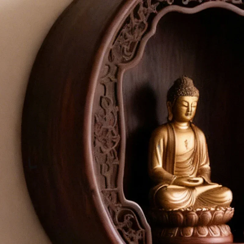 New Chinese Style Solid Wood Offering Table Black Walnut Storage Buddha Cabinet Home Living Room Guanyin Worship Table