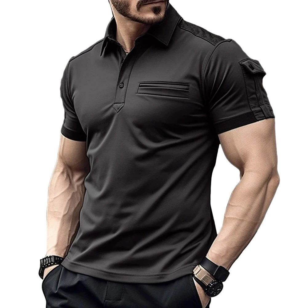 T-Shirt Shirt Lapel Neck Office Short Sleeve Soft Solid Color Stylish Top Breathable Casual Comfortable Brand New