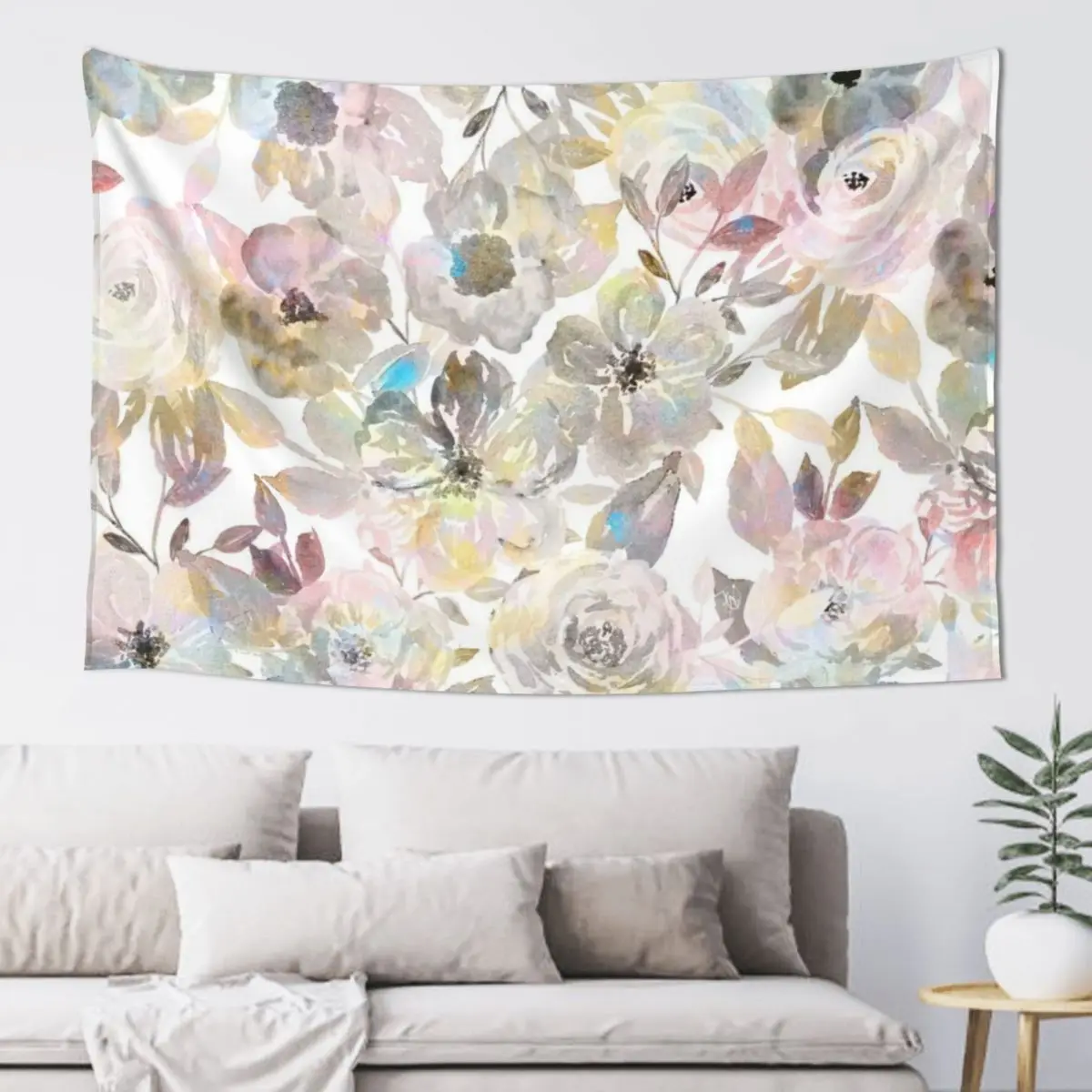 

Elegant whimsical grey watercolor roses Tapestry Wall Decor Aesthetic Decoration Wall Decorations Bedrooms Decor Tapestry