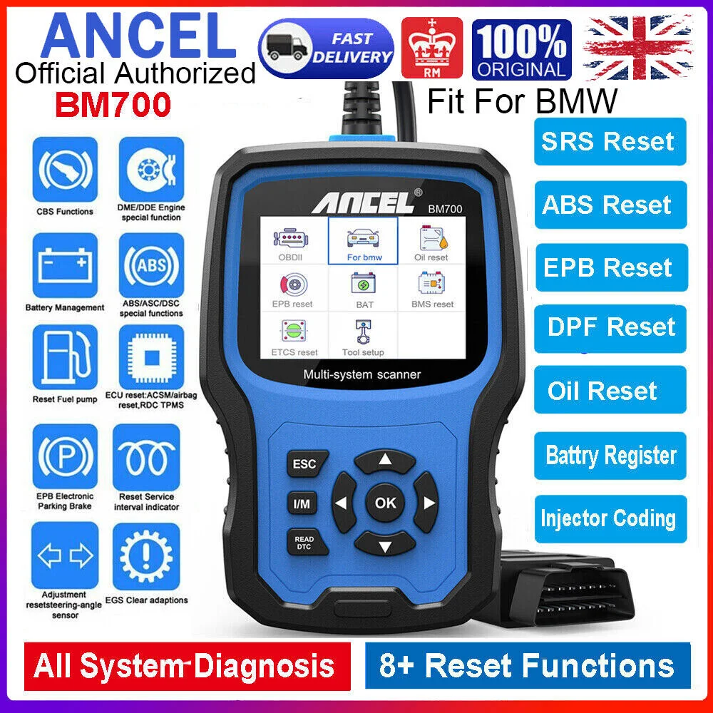 Ancel BM700 For BMW Full System Diagnostic OBD2 Scanner ABS SRS EPB TPMS CBS OIL Reset Code Reader Diagnostic Tool