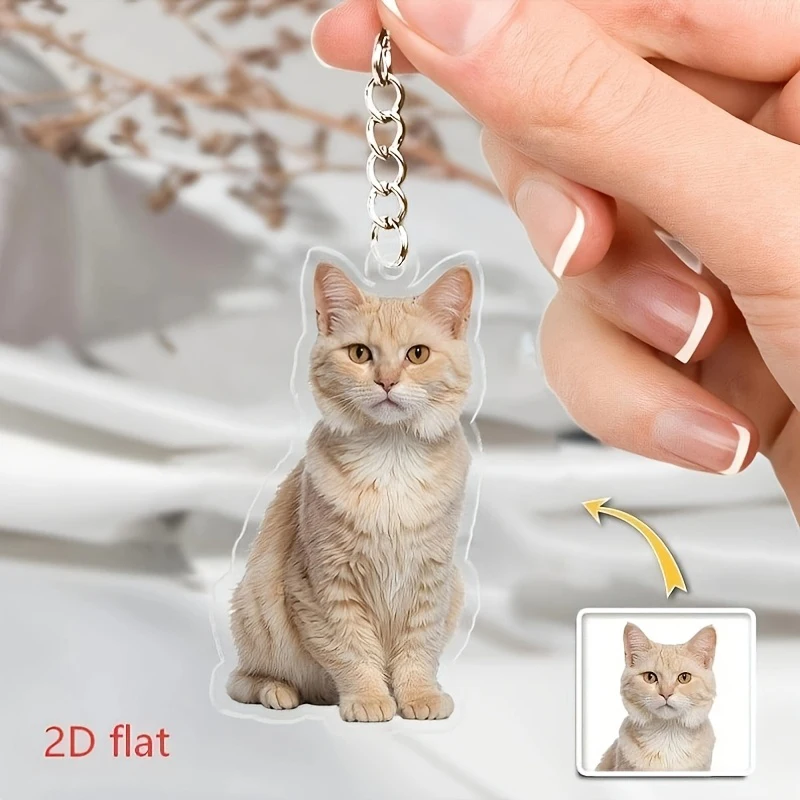 

Custom Photo Keychain Custom Acrylic Pet Keychain Personalized Pet Lovers Anime Fans Gifts Support Customization Of All Photos