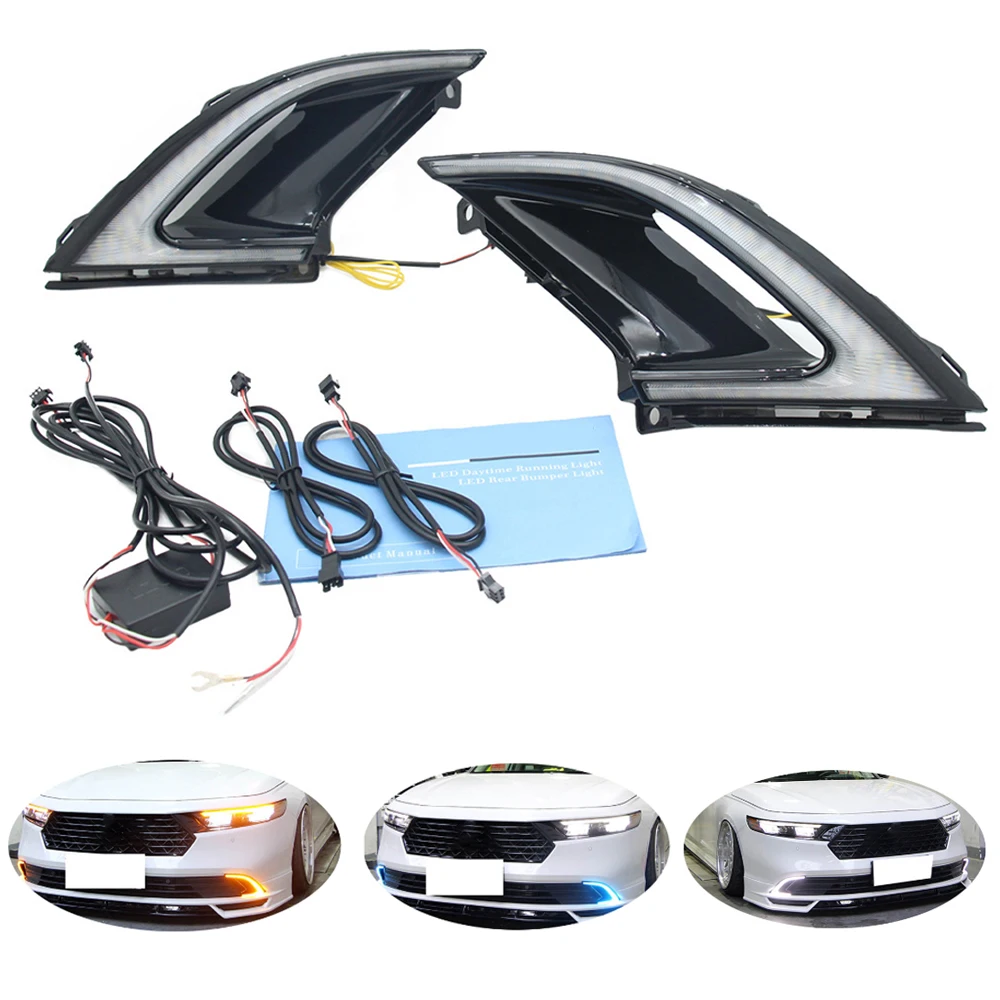

1 Pair Daytime Running Light Car LED Front Bumper Fog Lights For Honda Accord 2023 Driving Light Lamp