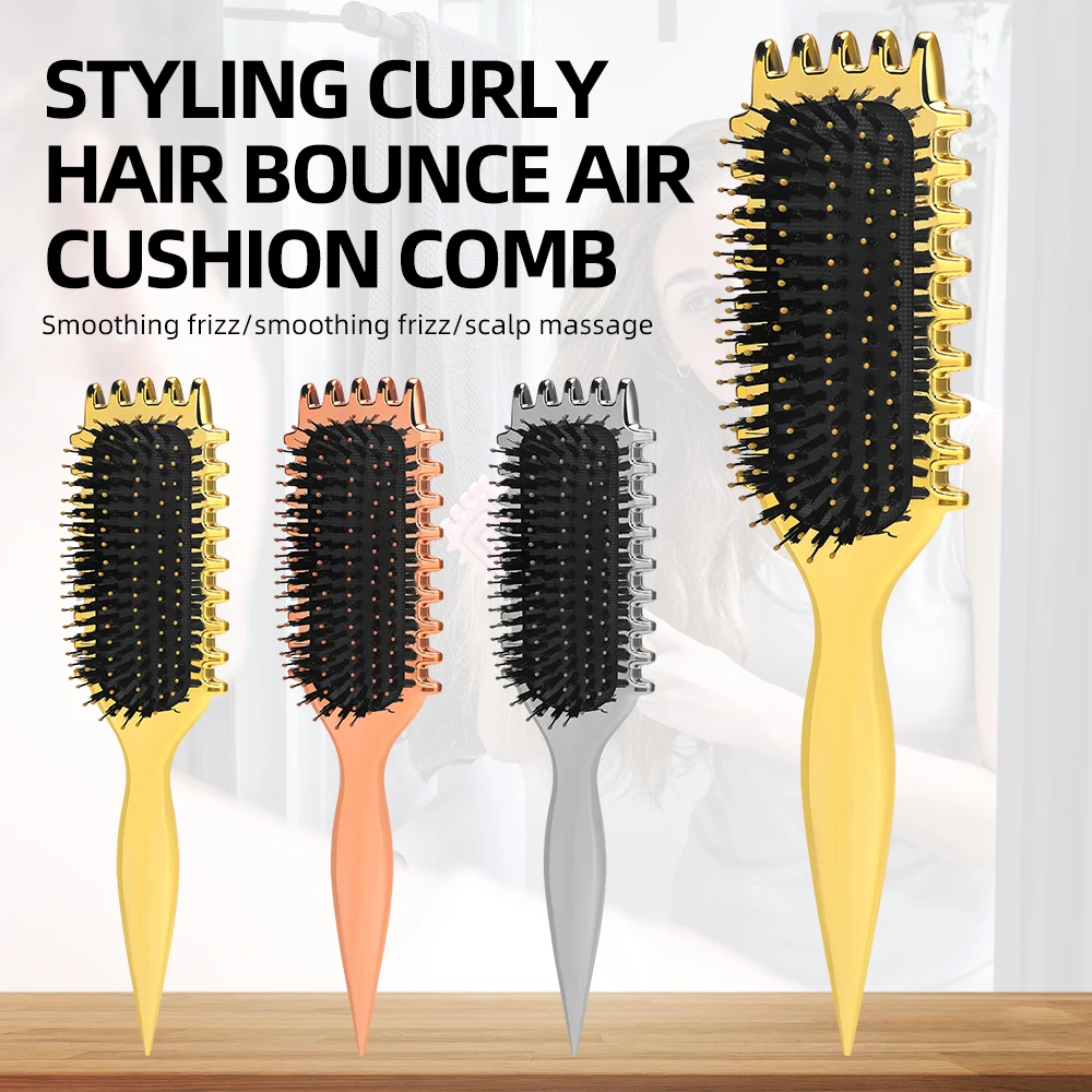 Women's Hair Comb Hollow Shaped Curly Hair Comb Multi Functional Scalp Massage And Anti-static Fluffy Hair Brush Hairstyle Tools
