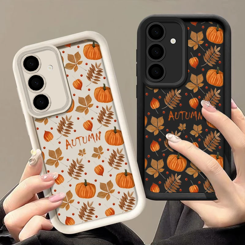 Autumn Maple Leaf Pattern Phone Case For Samsung Galaxy A56 A16 A26 A17 A15 A55 A54 S25 S24 FE S23 S22 Ultra S25 Edge Soft Cover