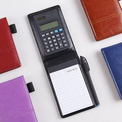 Cahier multifonctionnel portable en cuir PU avec calculatrice, ordinateur portable de bureau d'affaires, A7