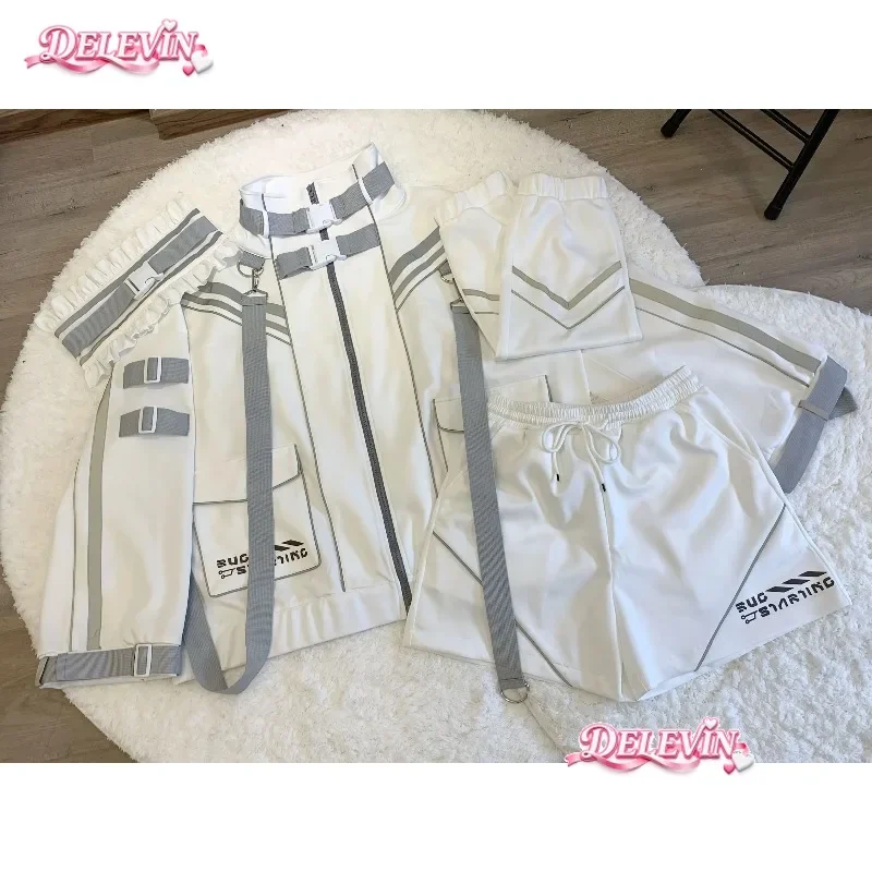Original Japanese Cyberpunk Functional Style Sportswear Coat Jacket Women 2026 Autumn New Subculture Reflective Thick Warm Coats