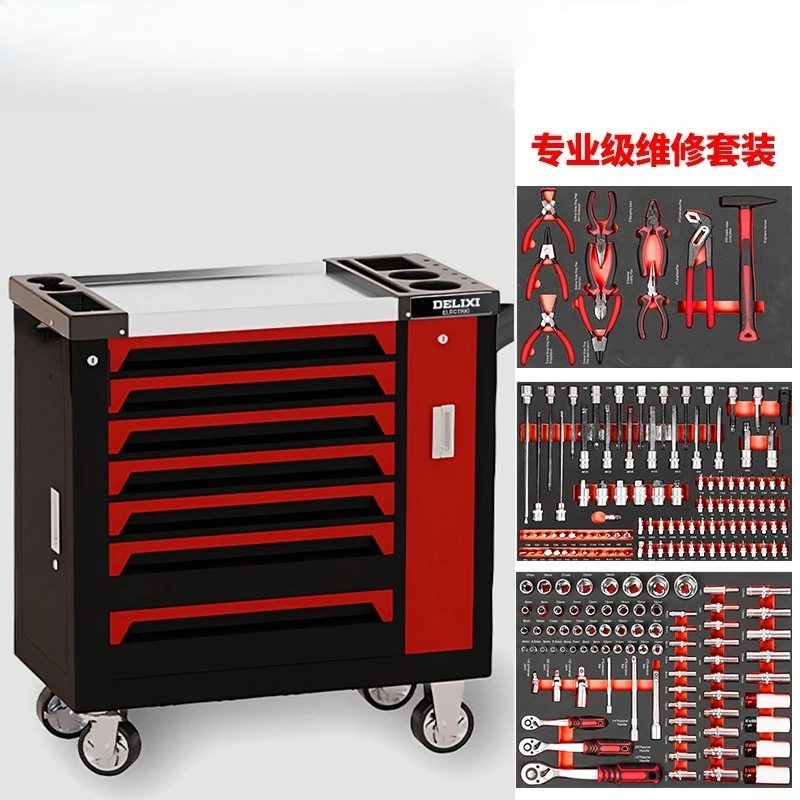 

2025Tool Set Box Drawer Rolling Metal Tool Cabinet Trolley with Tools
