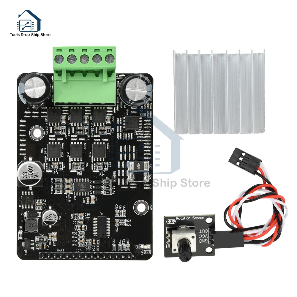 DC 6-80V BLDC Three Phase DC Brushless Motor Controller PWM High Power 1600W 50A Motor Driver Board Motor Regulator