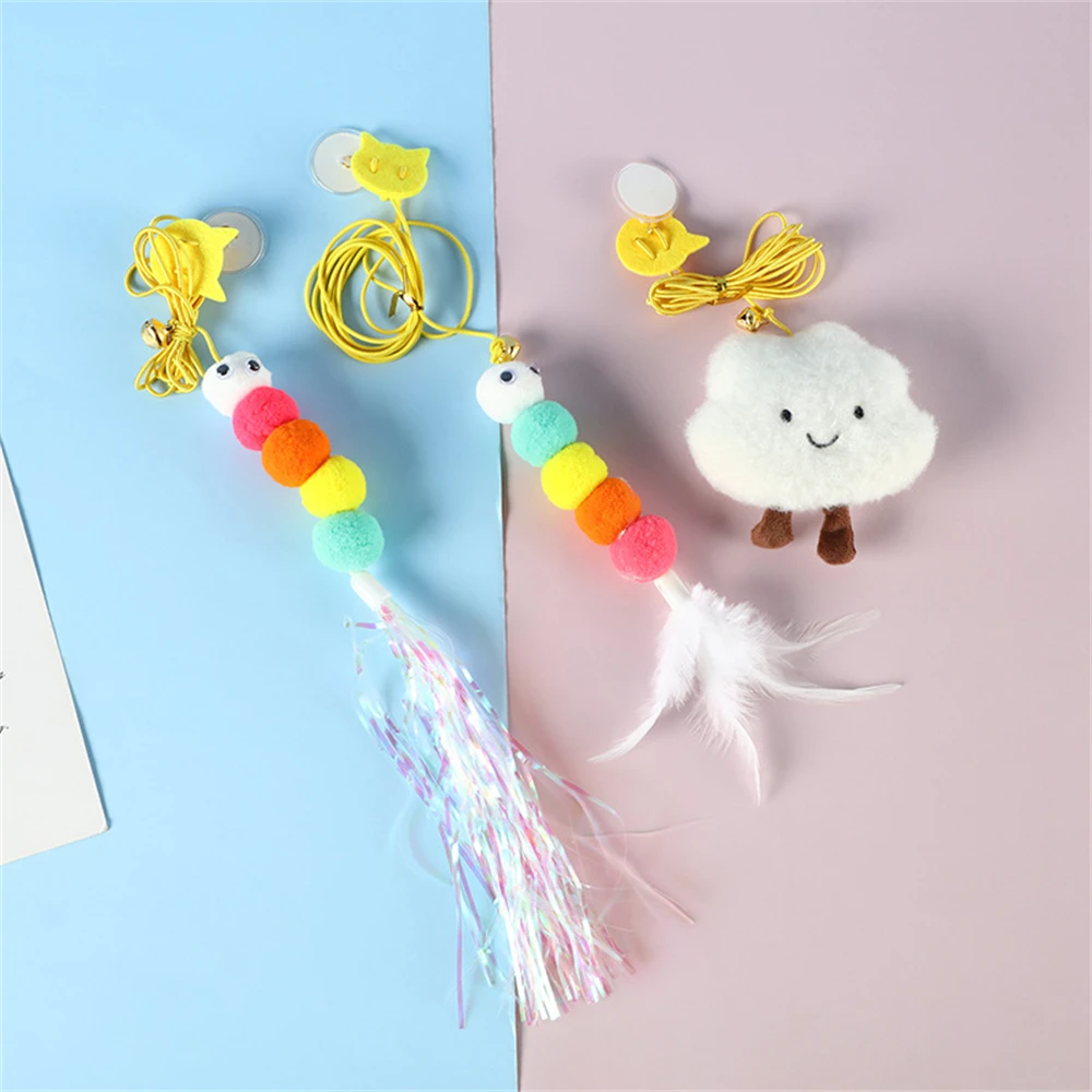 Interactive Cat Toy Funny Simulation Durable Cat Supplies Cat Playing Teaser Wand Toy Hanging Self-entertain Automatic Plush