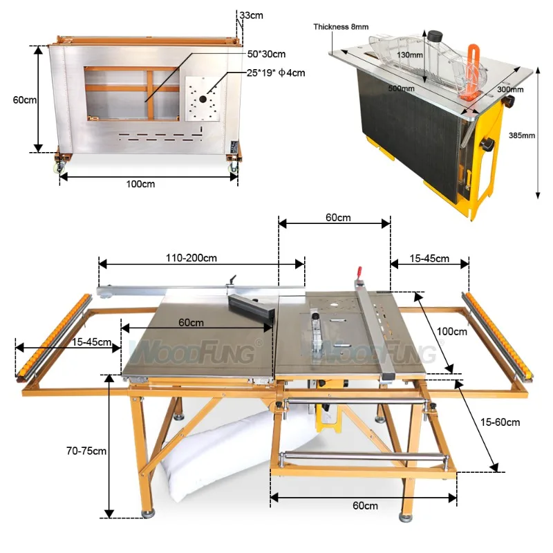 Wood cutting machine saw machine mini portable PVC melamine board plywood wood cutter panel saw table saw