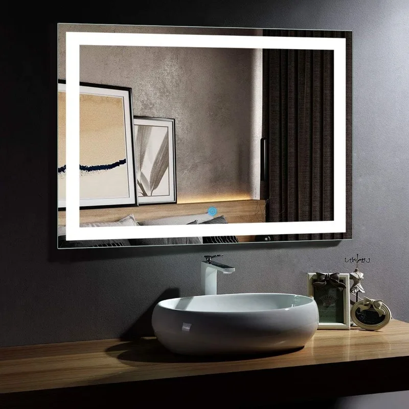 LED Bathroom Mirror with Lights, LED Lighted Bathroom Vanity Mirror, Led Mirror for Bathroom, Bluetooth Smart Miror, 48x36 inch