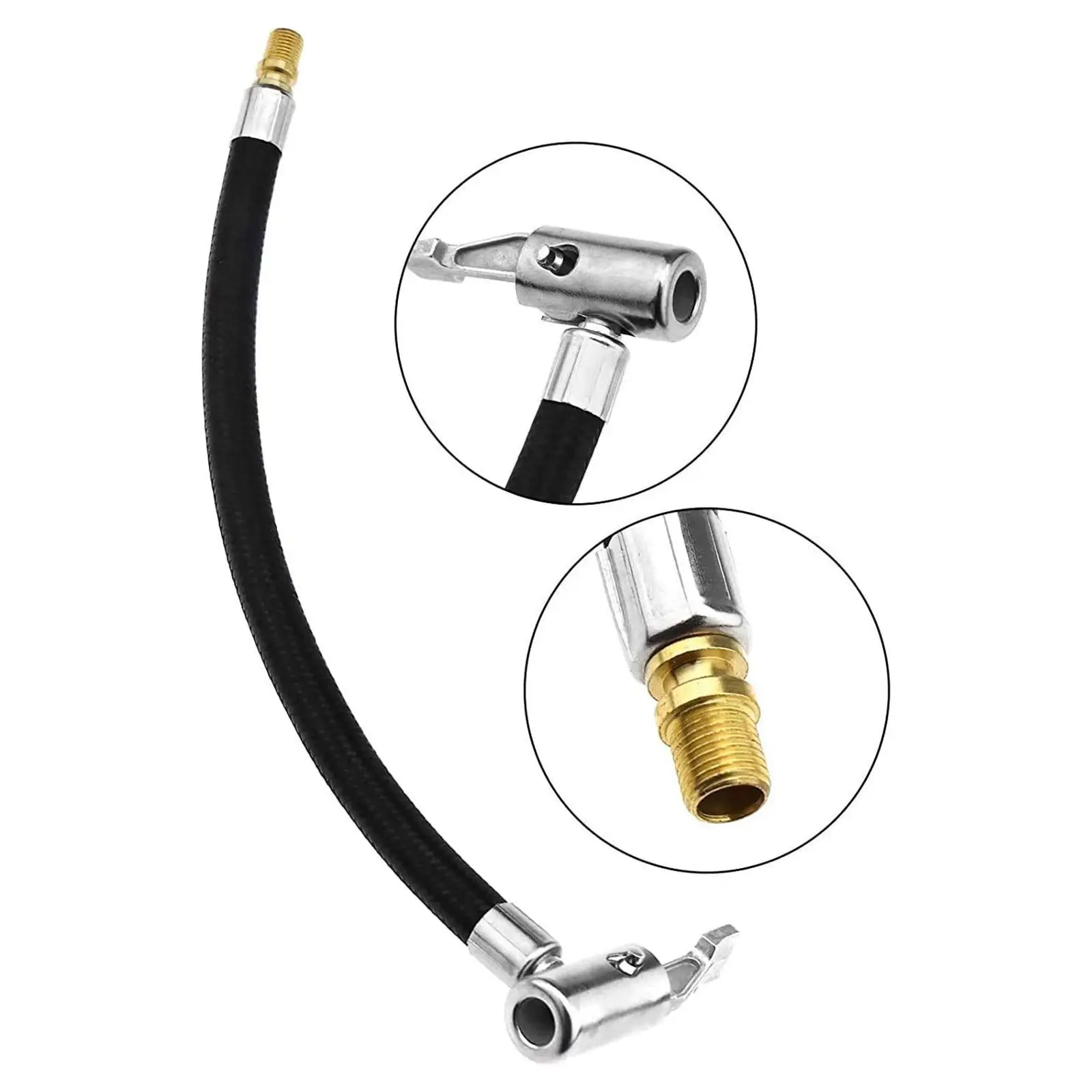 Car Tire Inflator Hose Inflatable Air Pump Extension Tube Adapter Inflator Pump Extension Hose Connection Locking Air Chuck